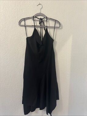Amanda Uprichard Black Cowl Neck Halter Mini Dress